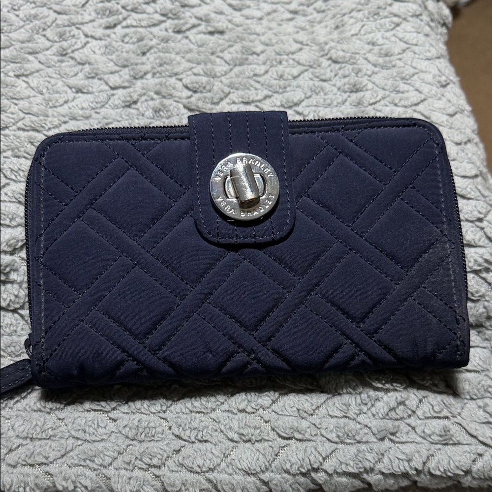 Vera Bradley Dark Blue Quilted Wallet